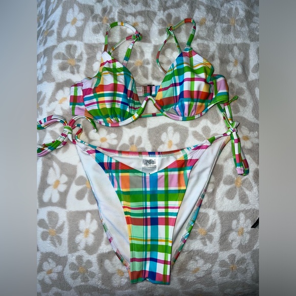 wild fable Other - NWOT Rainbow Plaid Bikini Set